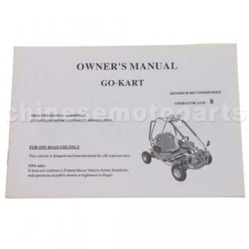 Owner's Manual For Go-Kart