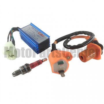 HP Racing GY6 Ignition Coil + CDI + Spark Plug