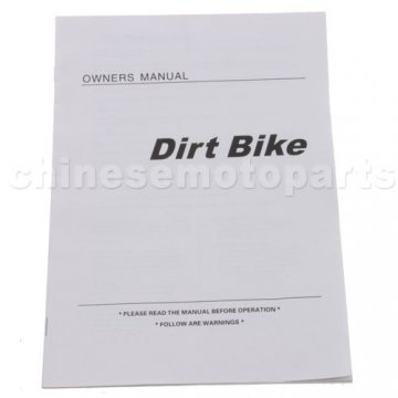 Owner's Manual For Dirtbike