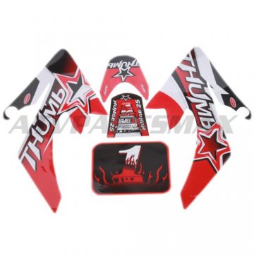 Decals for 50-125 Dirtbike-Red&Black